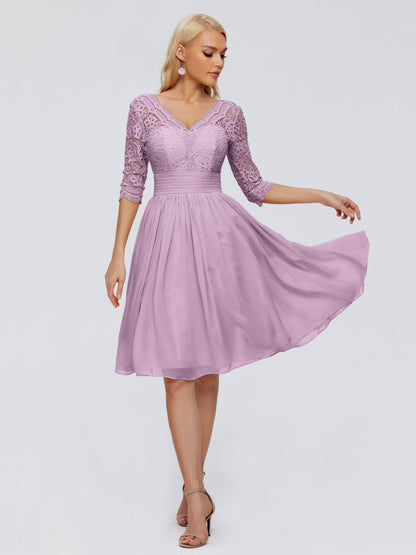 Jordyn Knee Length Lace Bridesmaid Dresses