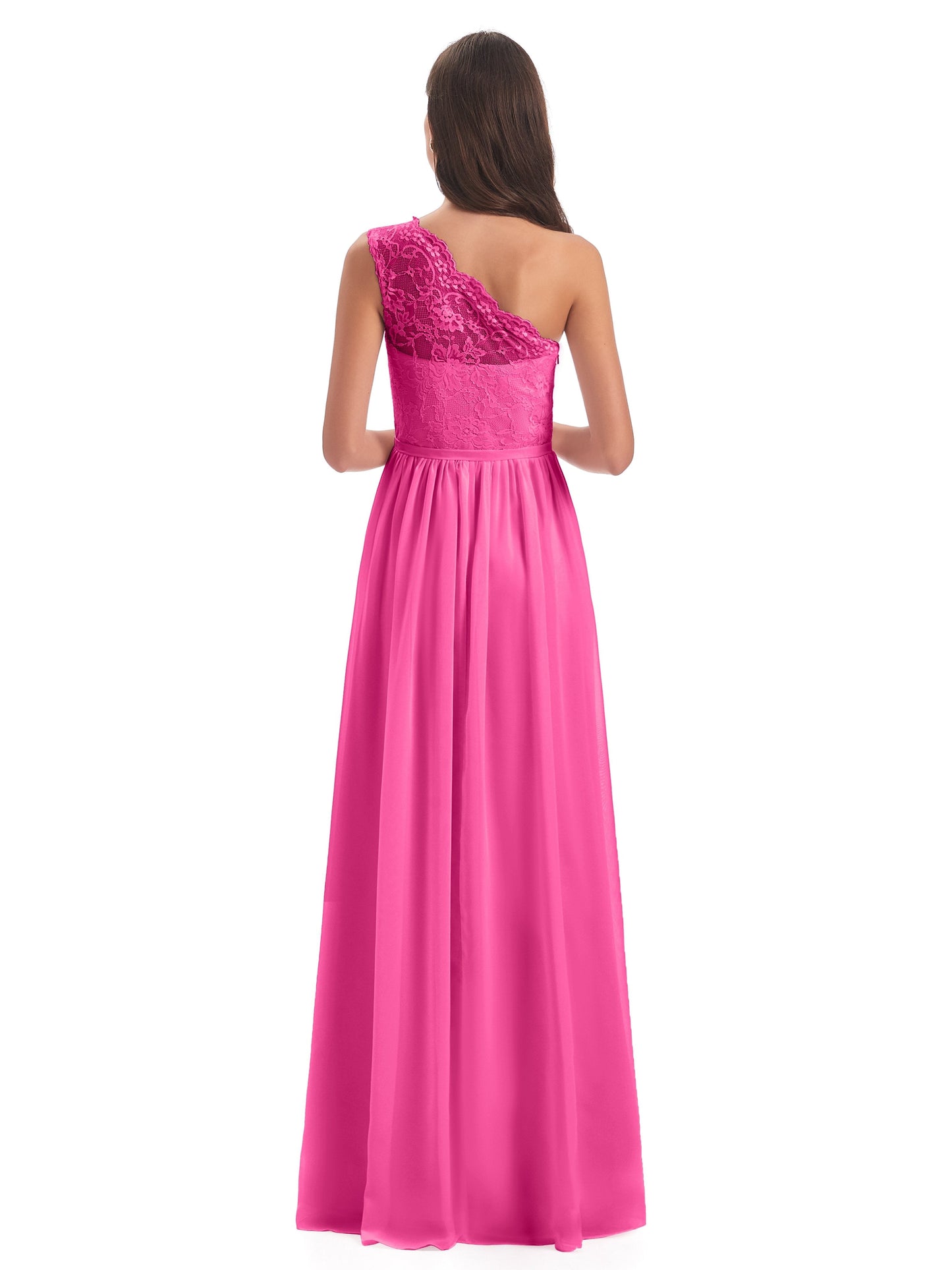 Kaiya One Shoulder Split Lace Long Bridesmaid Dresses