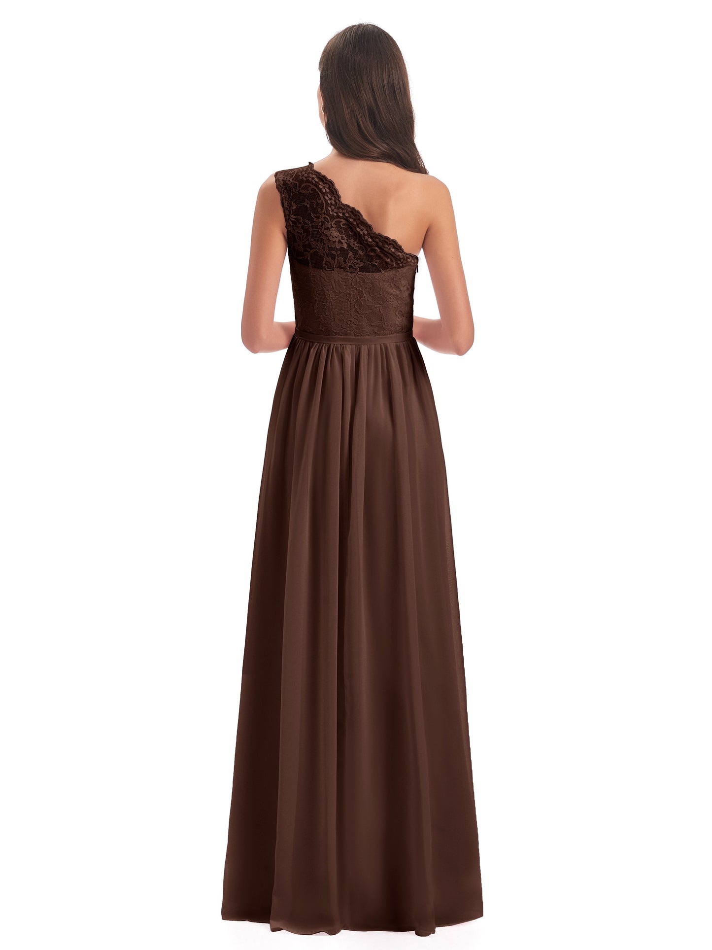 Kaiya One Shoulder Split Lace Long Bridesmaid Dresses
