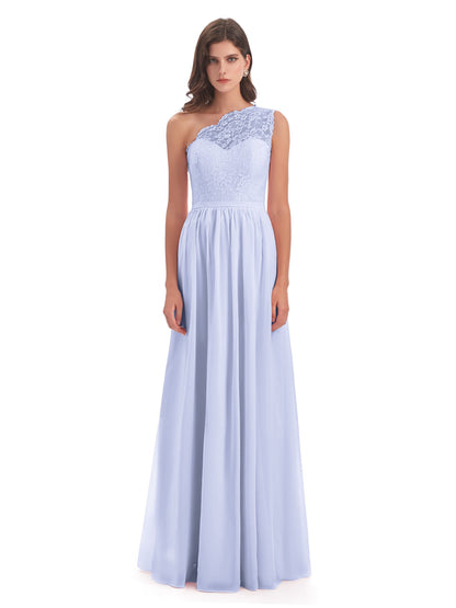 Kaiya One Shoulder Split Lace Long Bridesmaid Dresses