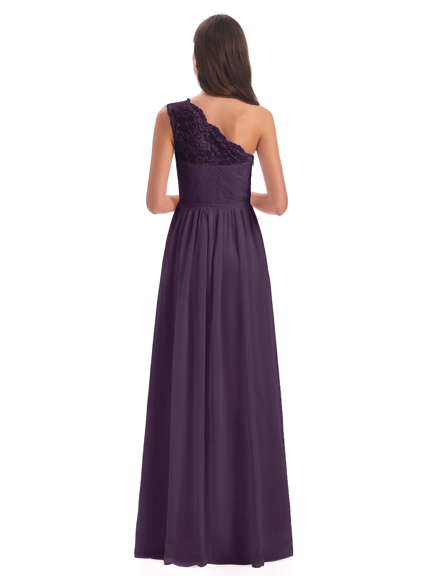 Kaiya One Shoulder Split Lace Long Bridesmaid Dresses