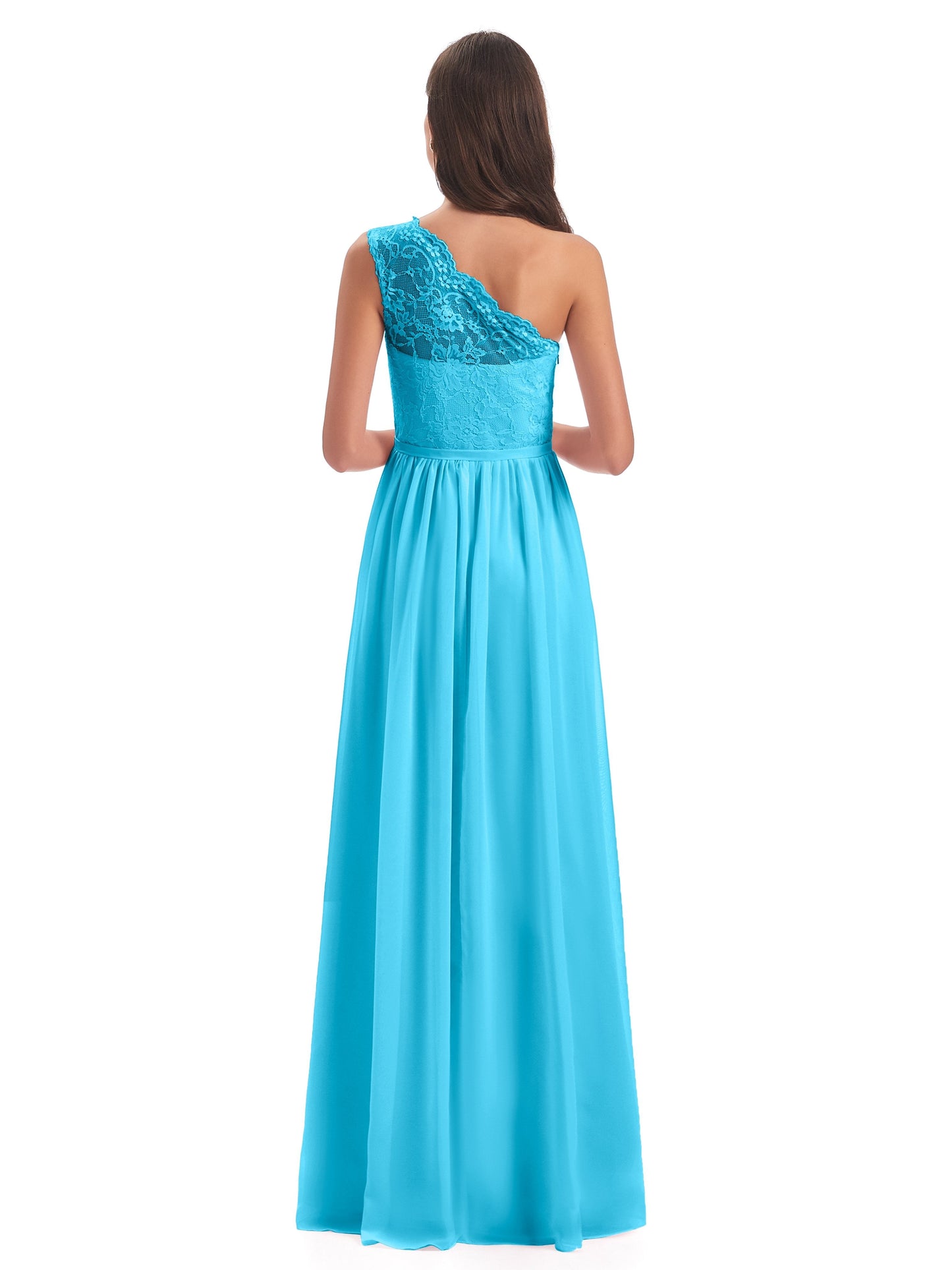Kaiya One Shoulder Split Lace Long Bridesmaid Dresses
