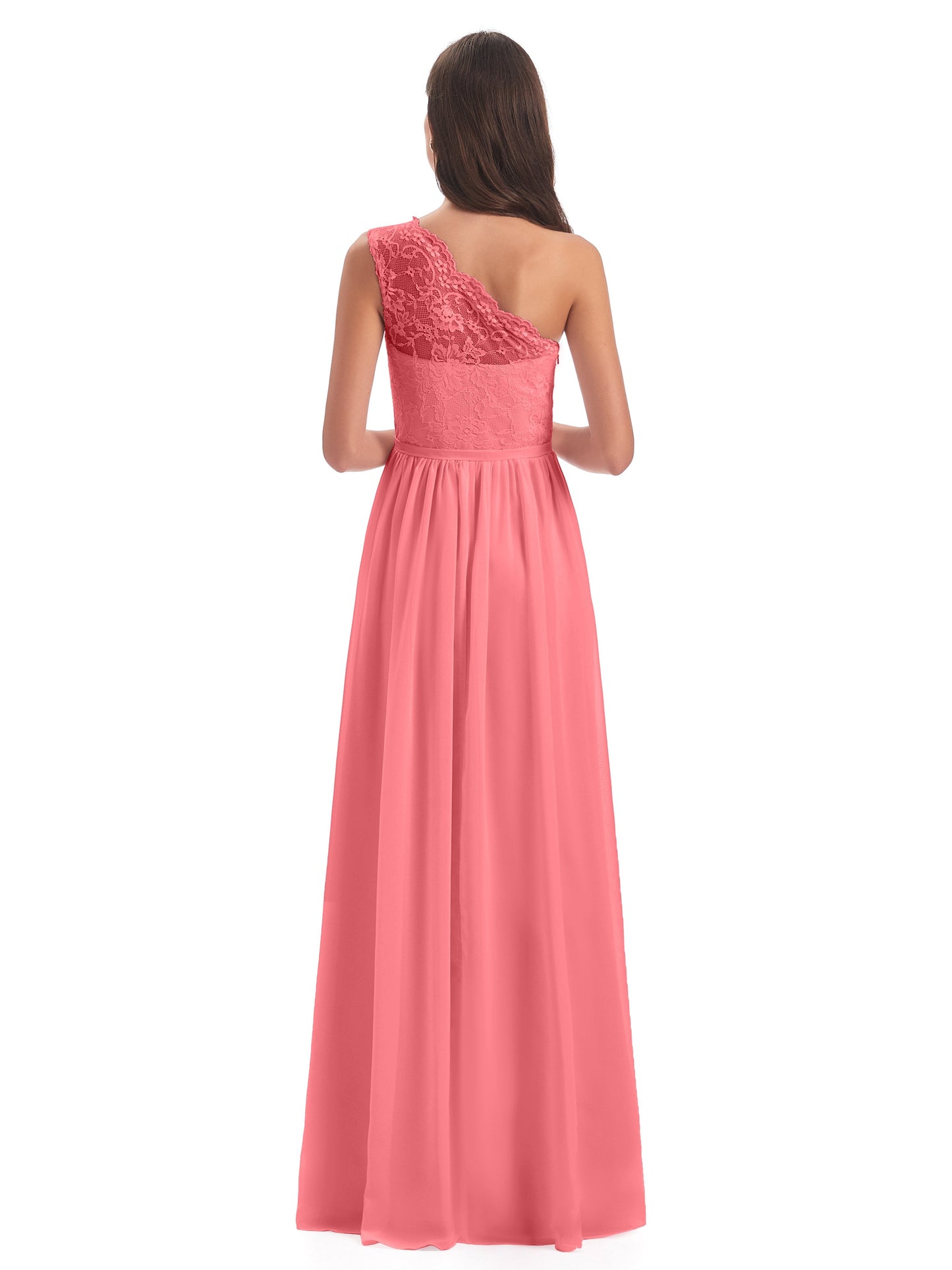 Kaiya One Shoulder Split Lace Long Bridesmaid Dresses