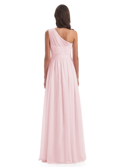 Karlie Floor Length One Shoulder Chiffon Bridesmaid Dresses