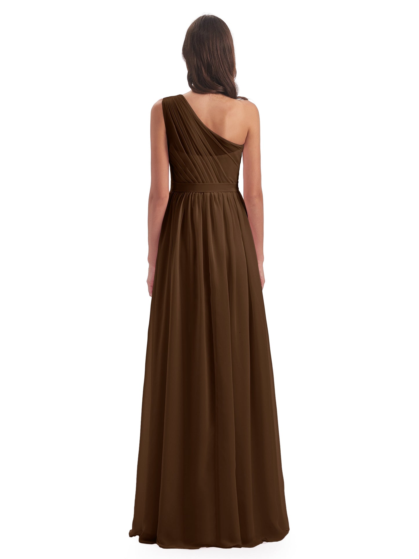 Karlie Floor Length One Shoulder Chiffon Bridesmaid Dresses
