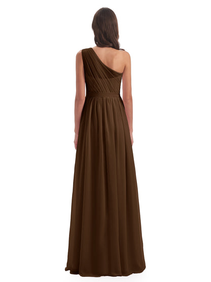 Karlie Floor Length One Shoulder Chiffon Bridesmaid Dresses