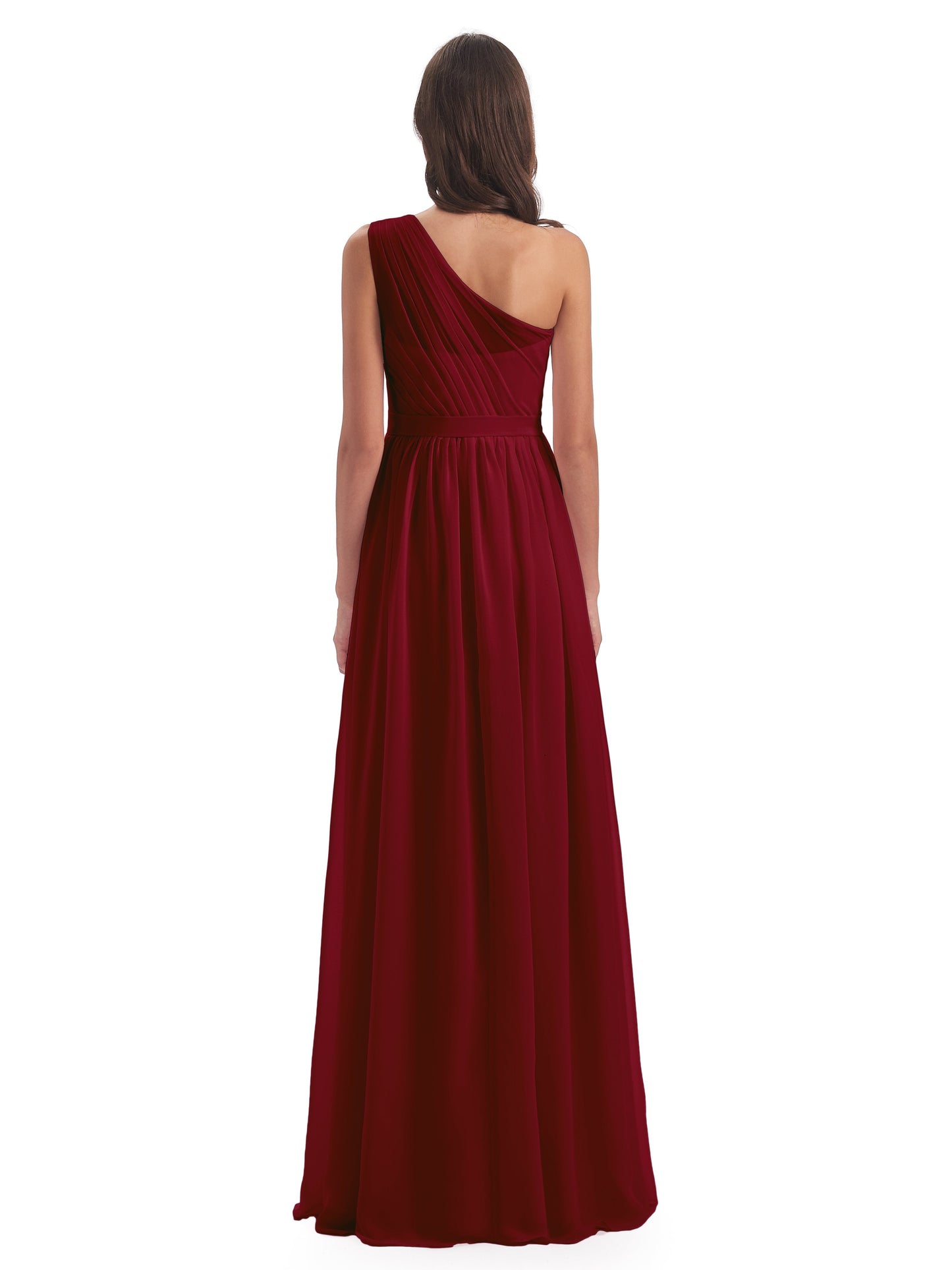 Karlie Floor Length One Shoulder Chiffon Bridesmaid Dresses