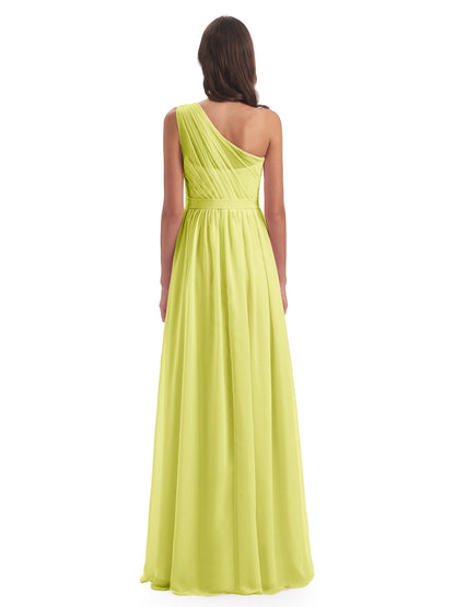 Karlie Floor Length One Shoulder Chiffon Bridesmaid Dresses