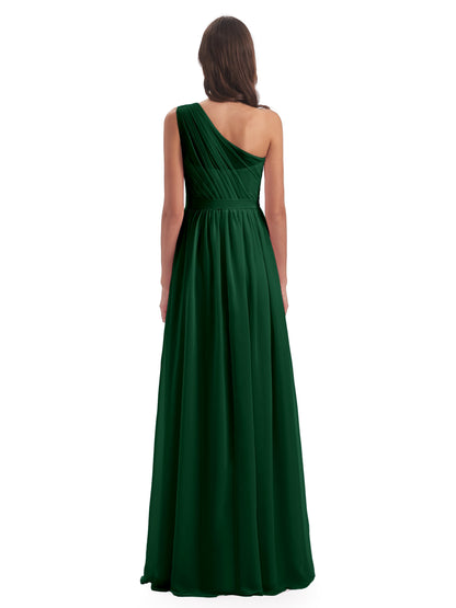 Karlie Floor Length One Shoulder Chiffon Bridesmaid Dresses