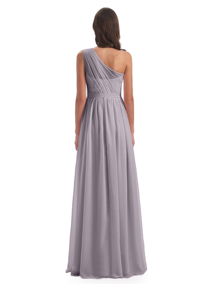 Karlie Floor Length One Shoulder Chiffon Bridesmaid Dresses