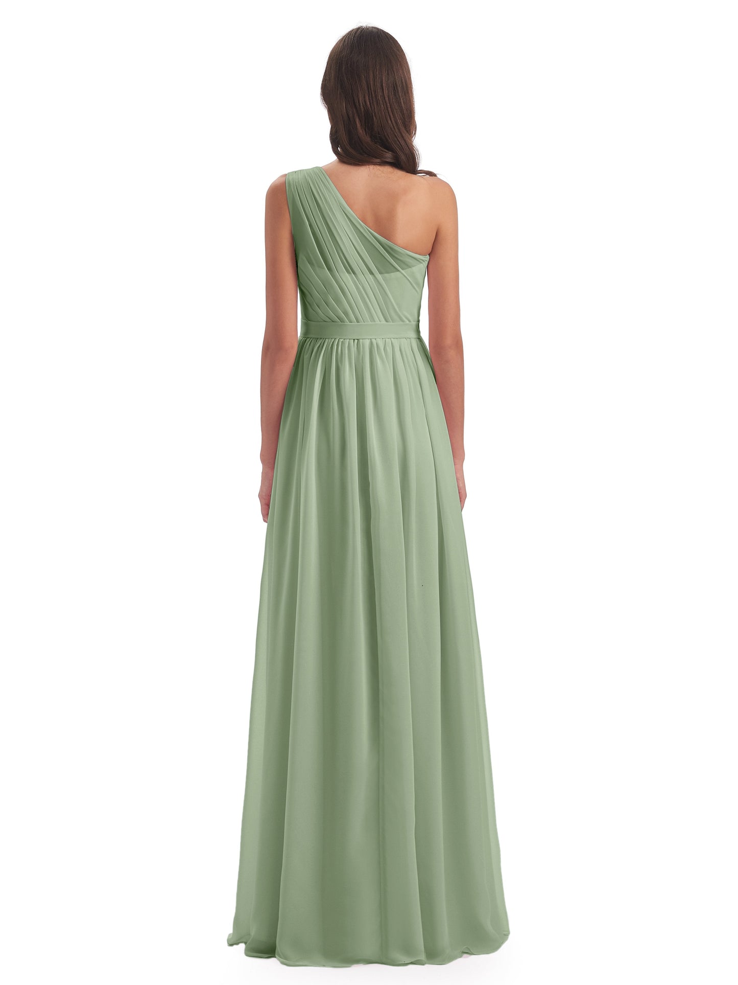 Karlie Floor Length One Shoulder Chiffon Bridesmaid Dresses