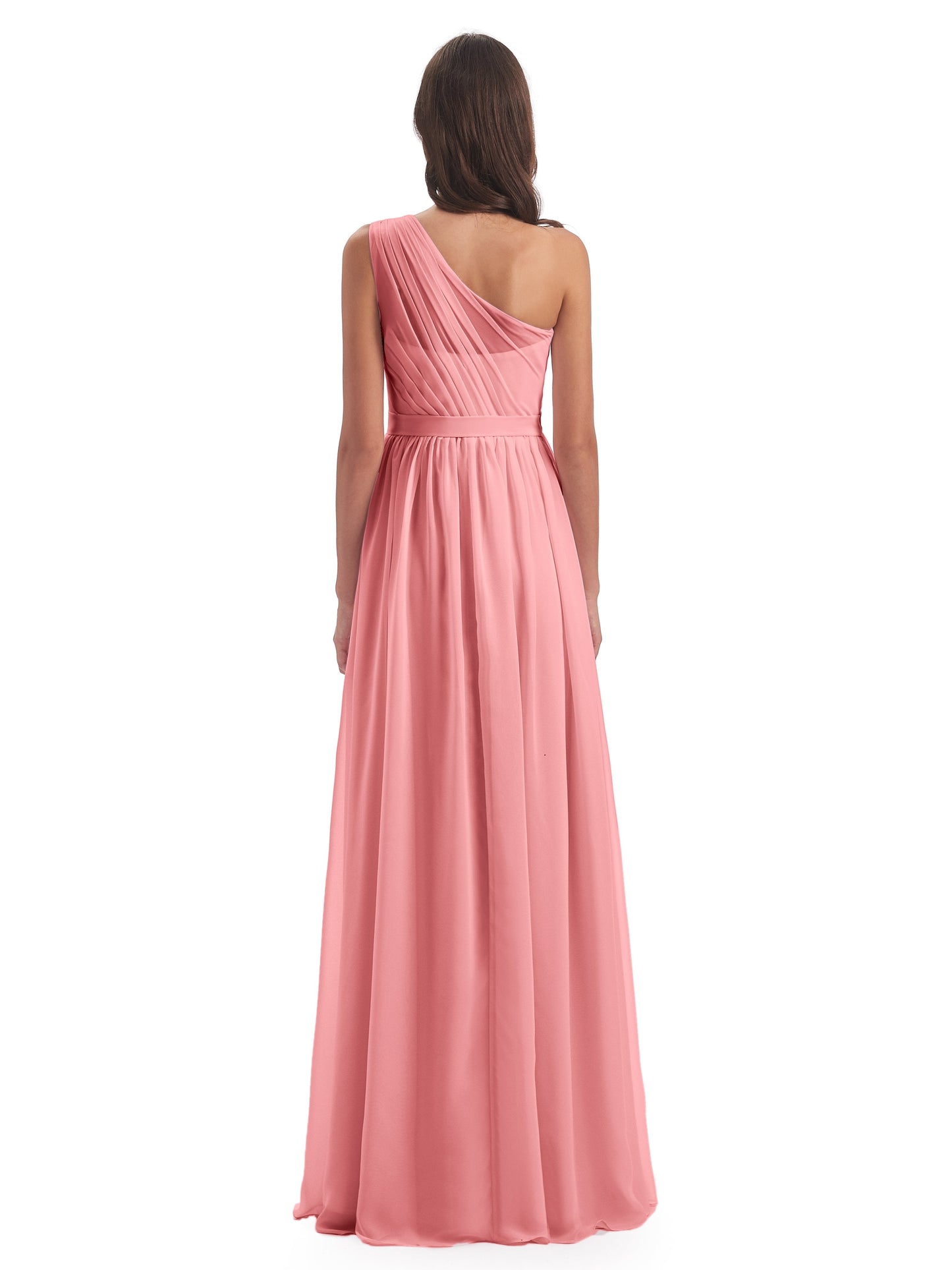 Karlie Floor Length One Shoulder Chiffon Bridesmaid Dresses