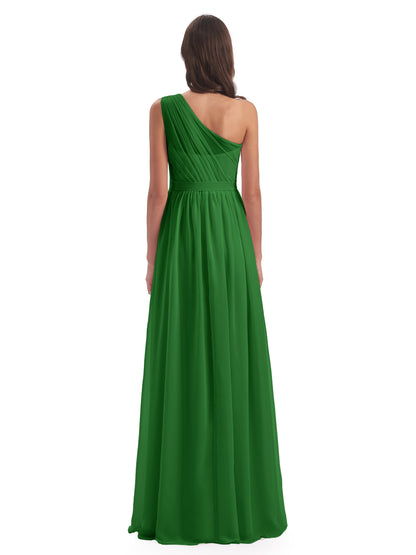 Karlie Floor Length One Shoulder Chiffon Bridesmaid Dresses
