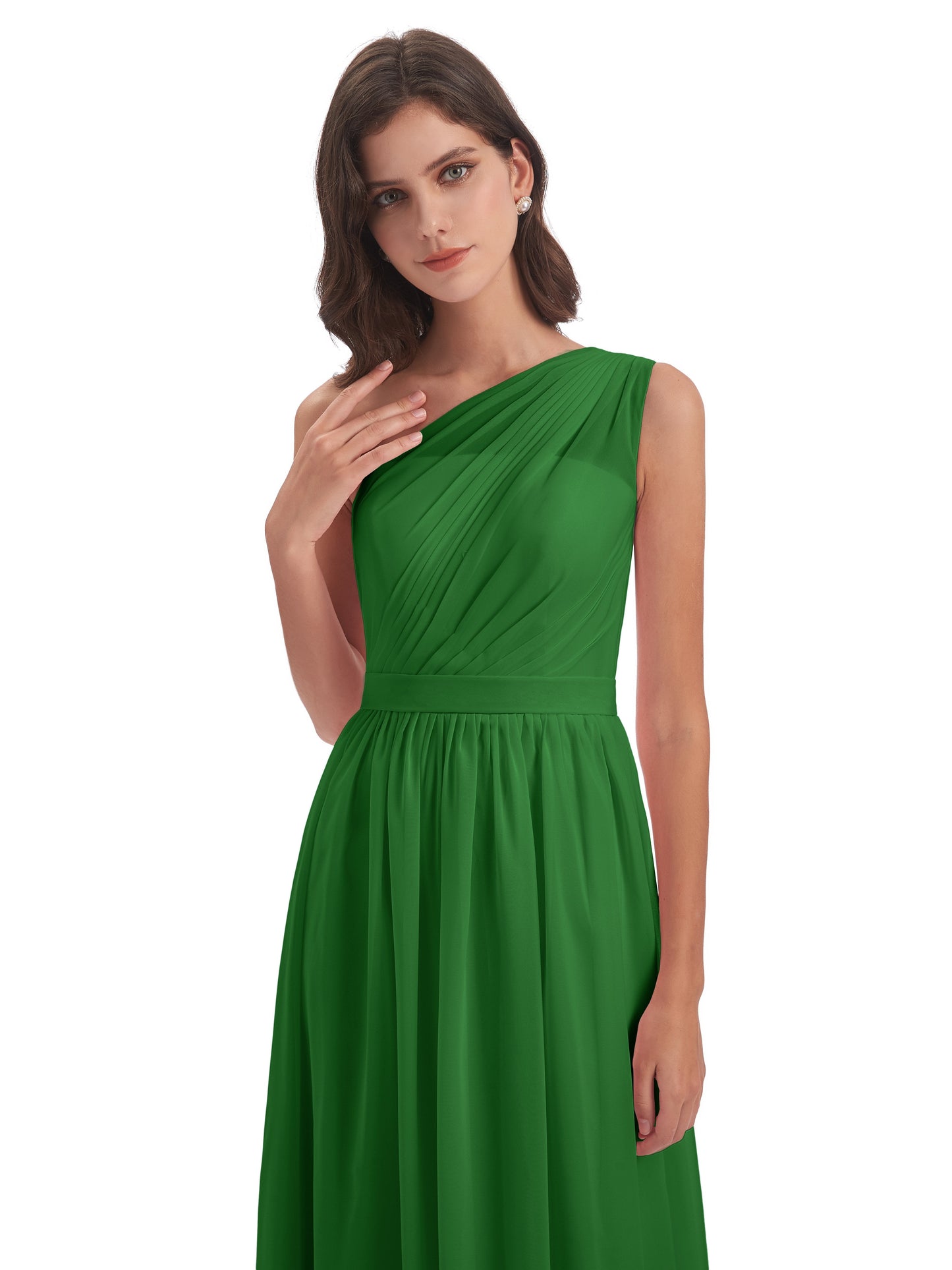 Karlie Floor Length One Shoulder Chiffon Bridesmaid Dresses