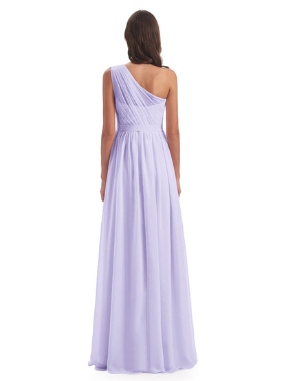 Karlie Floor Length One Shoulder Chiffon Bridesmaid Dresses