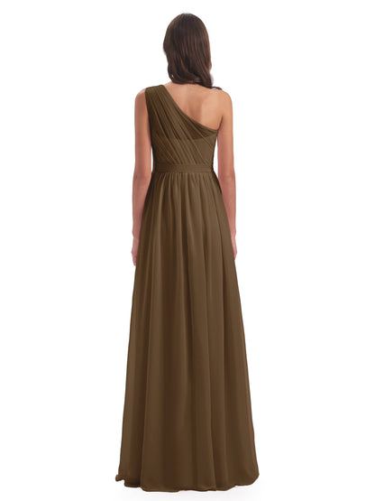 Karlie Floor Length One Shoulder Chiffon Bridesmaid Dresses