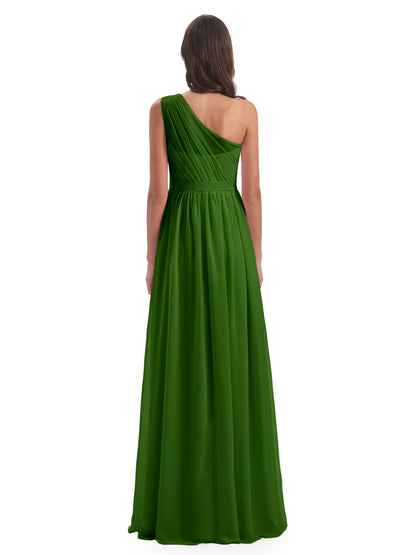 Karlie Floor Length One Shoulder Chiffon Bridesmaid Dresses