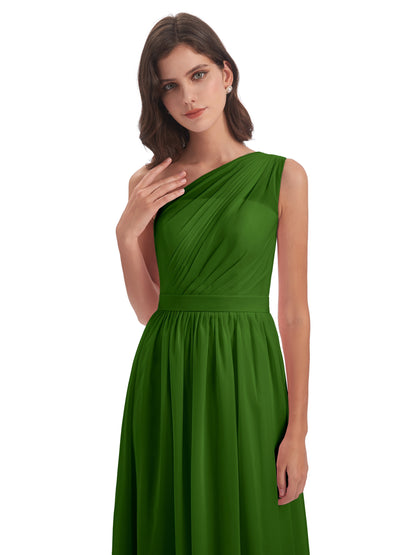 Karlie Floor Length One Shoulder Chiffon Bridesmaid Dresses
