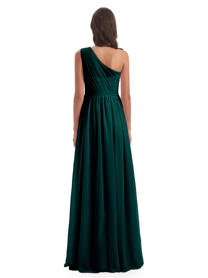 Karlie Floor Length One Shoulder Chiffon Bridesmaid Dresses