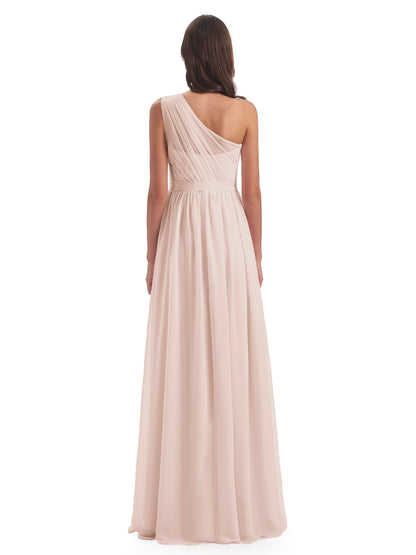 Karlie Floor Length One Shoulder Chiffon Bridesmaid Dresses