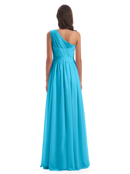 Karlie Floor Length One Shoulder Chiffon Bridesmaid Dresses