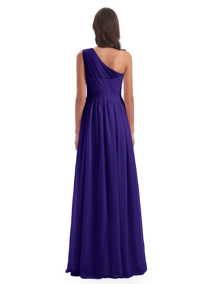Karlie Floor Length One Shoulder Chiffon Bridesmaid Dresses