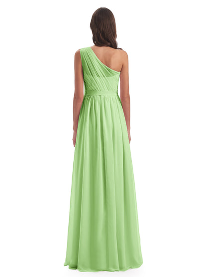 Karlie Floor Length One Shoulder Chiffon Bridesmaid Dresses
