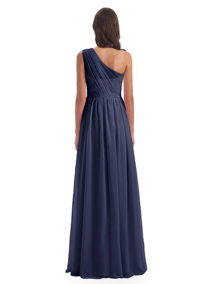 Karlie Floor Length One Shoulder Chiffon Bridesmaid Dresses