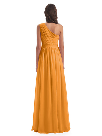 Karlie Floor Length One Shoulder Chiffon Bridesmaid Dresses