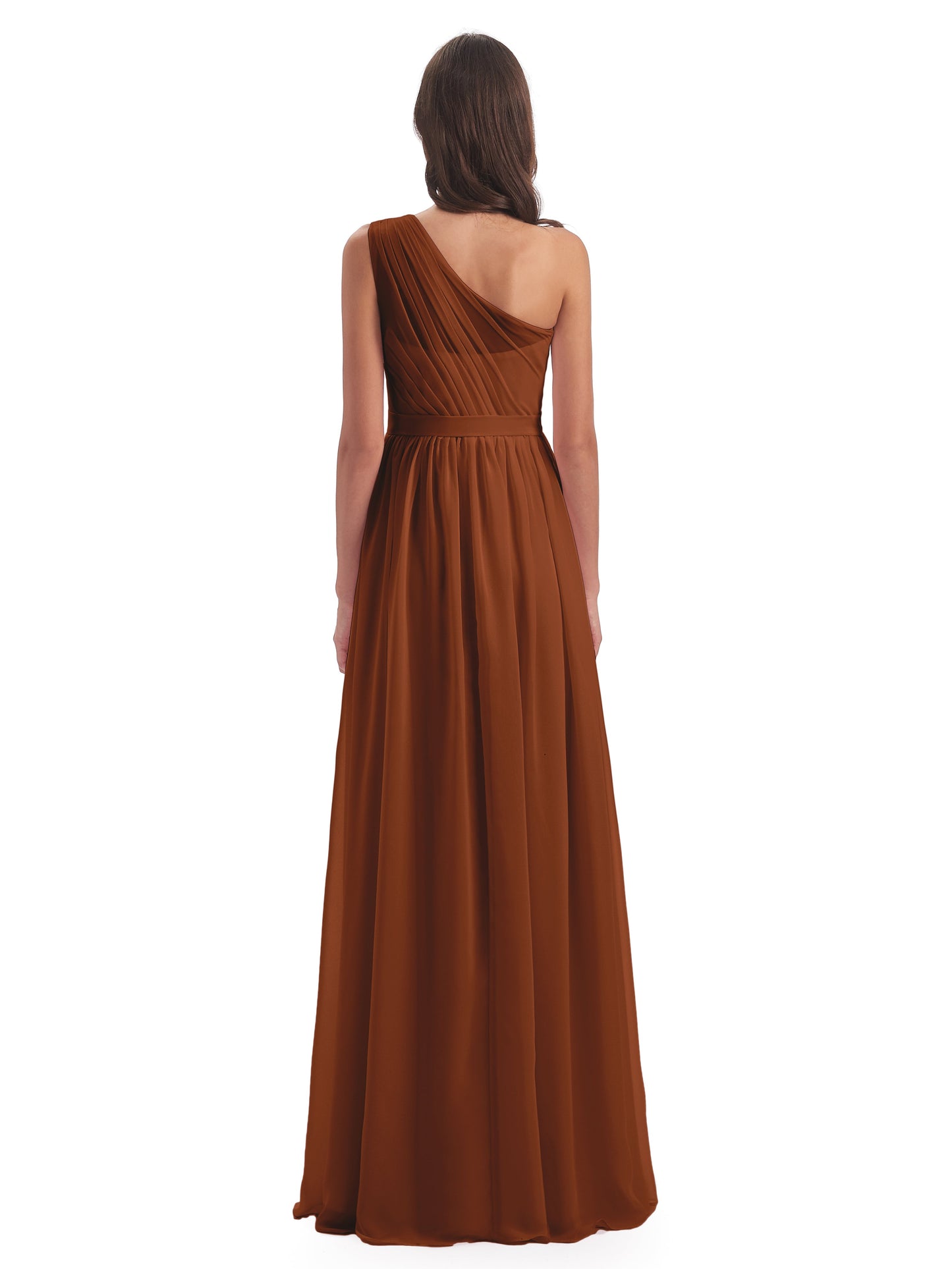 Karlie Floor Length One Shoulder Chiffon Bridesmaid Dresses