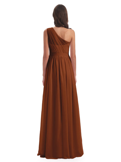 Karlie Floor Length One Shoulder Chiffon Bridesmaid Dresses