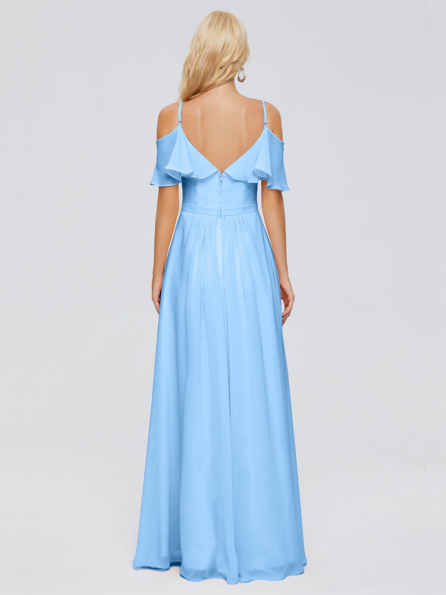 Katherine Spaghetti Straps Ruffles Chiffon Bridesmaid Dresses