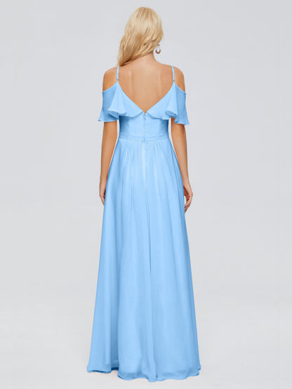 Katherine Spaghetti Straps Ruffles Chiffon Bridesmaid Dresses
