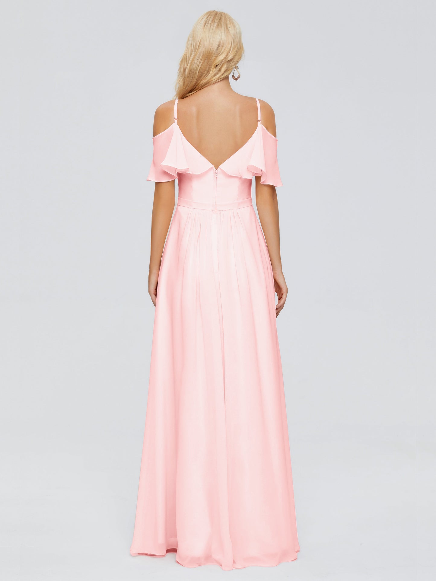 Katherine Spaghetti Straps Ruffles Chiffon Bridesmaid Dresses
