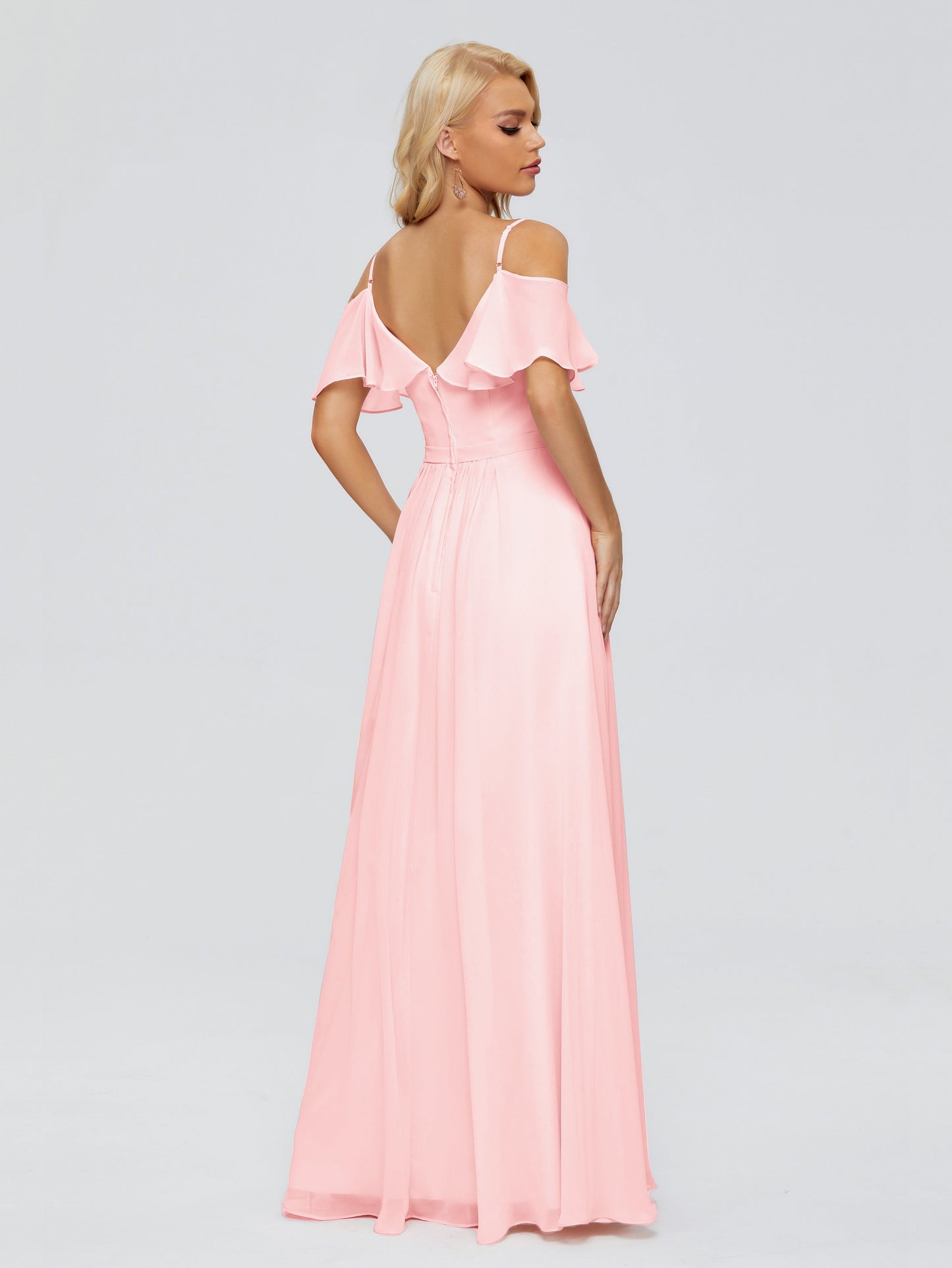 Katherine Spaghetti Straps Ruffles Chiffon Bridesmaid Dresses