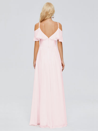 Katherine Spaghetti Straps Ruffles Chiffon Bridesmaid Dresses