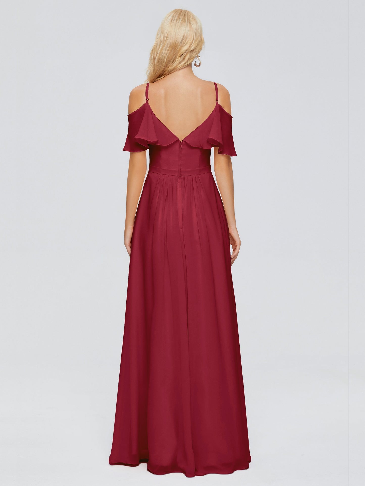 Katherine Spaghetti Straps Ruffles Chiffon Bridesmaid Dresses