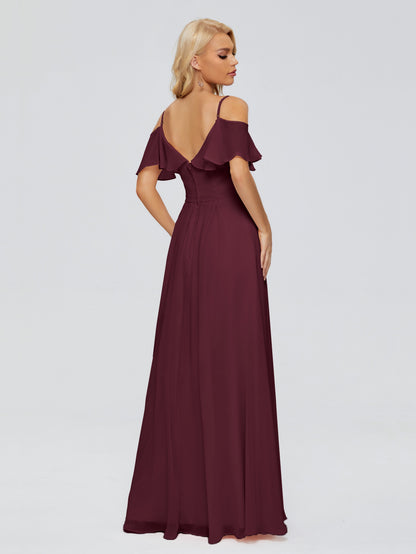 Katherine Spaghetti Straps Ruffles Chiffon Bridesmaid Dresses