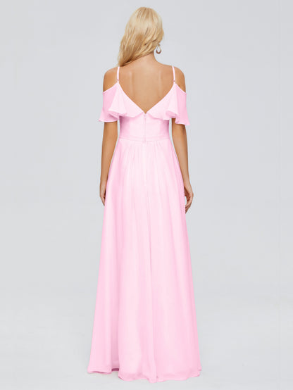 Katherine Spaghetti Straps Ruffles Chiffon Bridesmaid Dresses