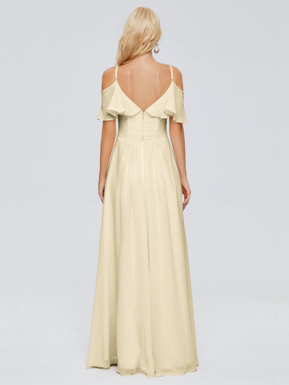 Katherine Spaghetti Straps Ruffles Chiffon Bridesmaid Dresses