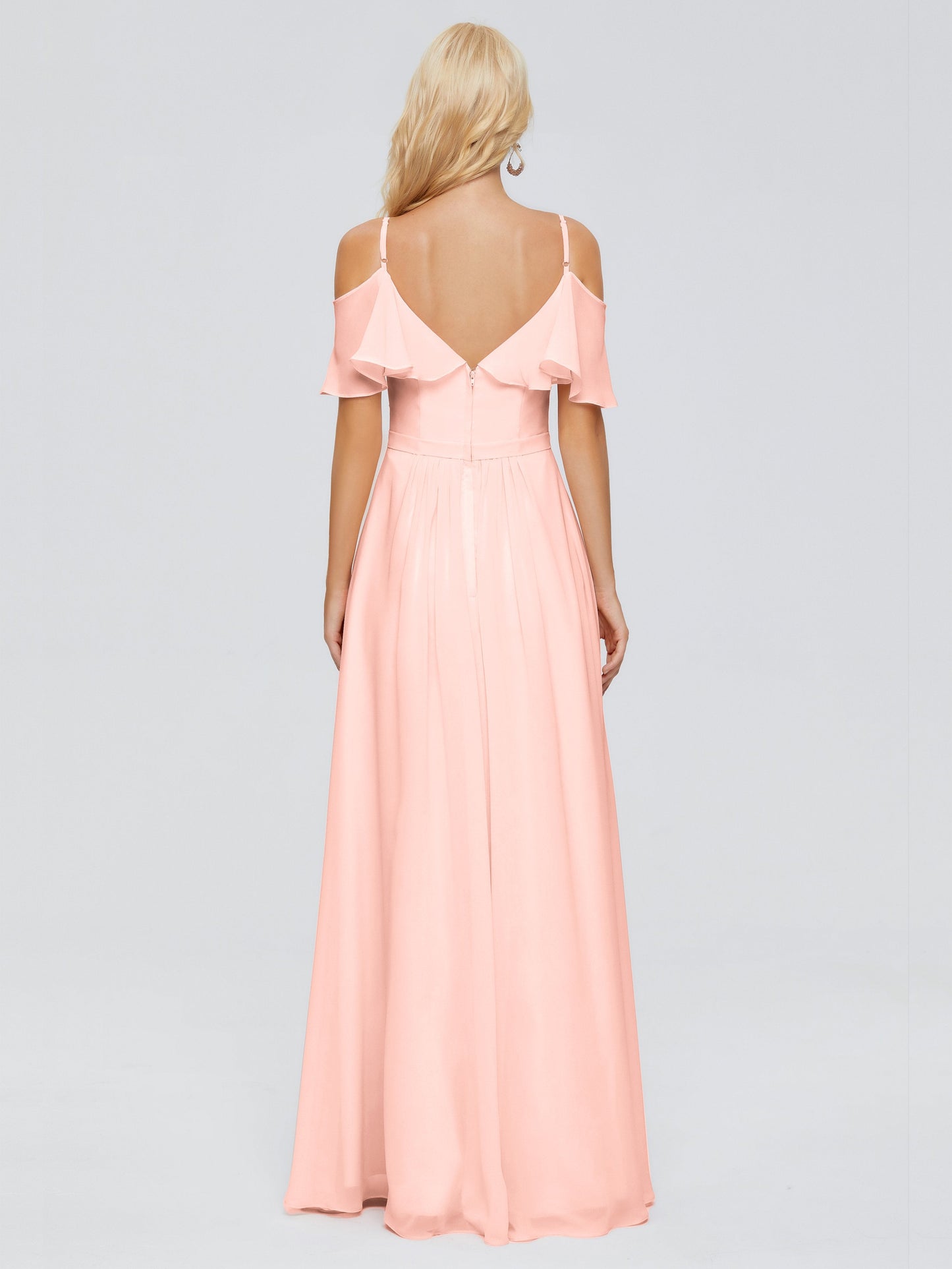 Katherine Spaghetti Straps Ruffles Chiffon Bridesmaid Dresses