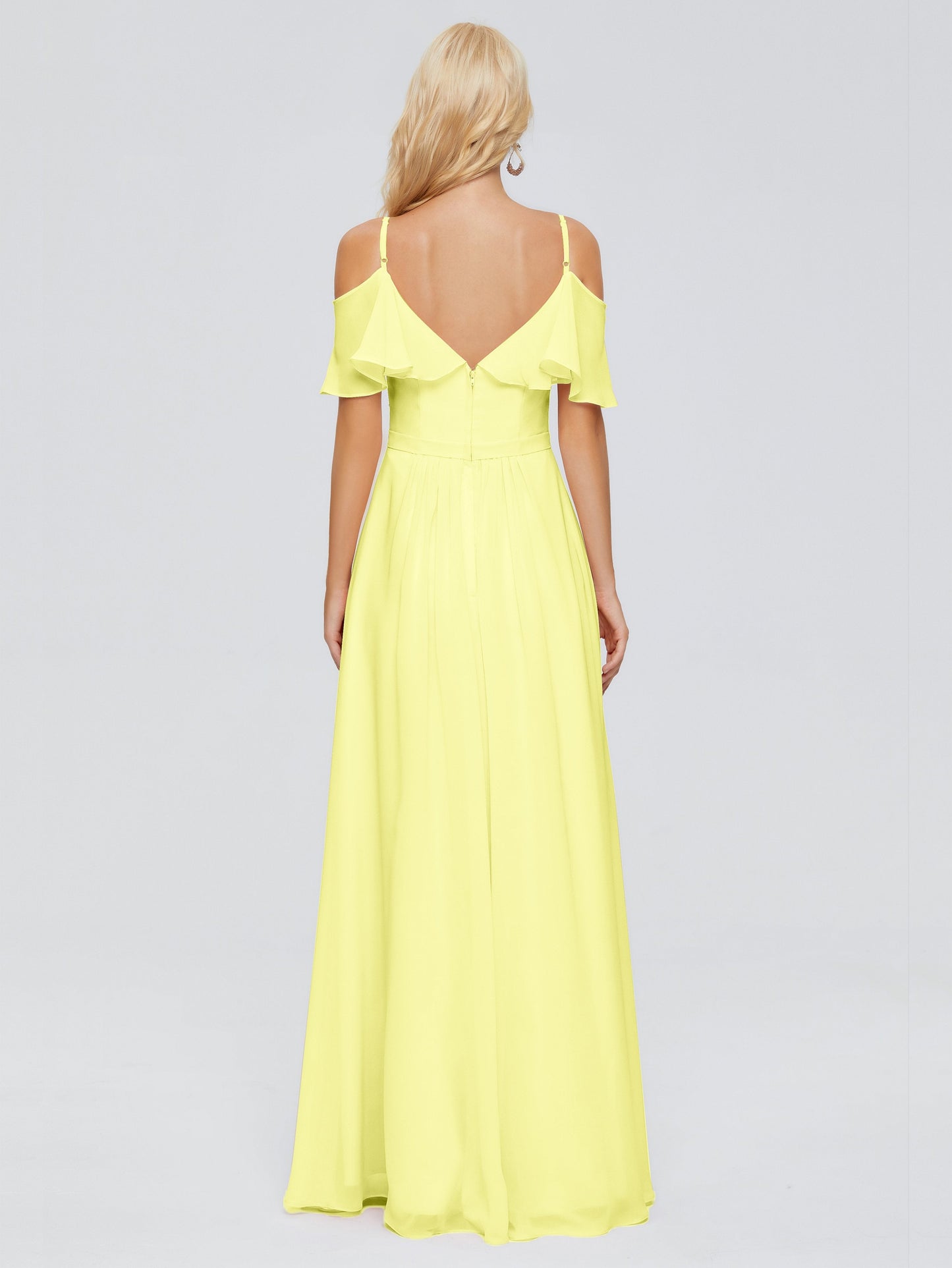 Katherine Spaghetti Straps Ruffles Chiffon Bridesmaid Dresses