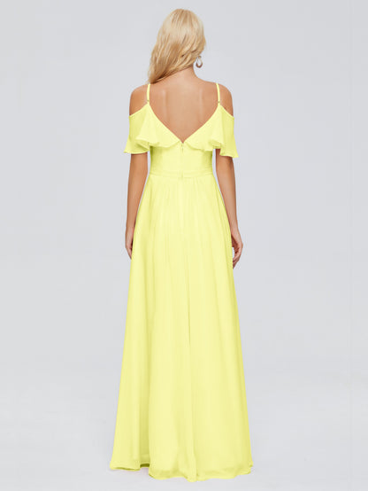 Katherine Spaghetti Straps Ruffles Chiffon Bridesmaid Dresses