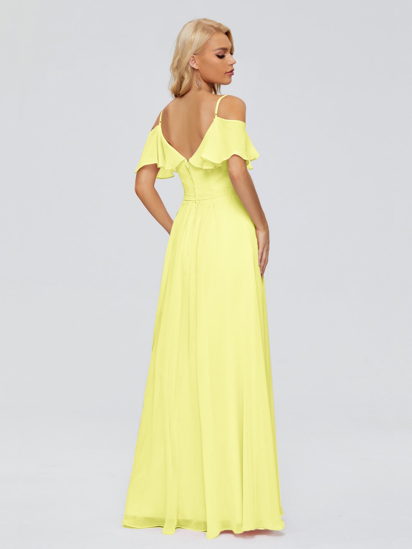 Katherine Spaghetti Straps Ruffles Chiffon Bridesmaid Dresses