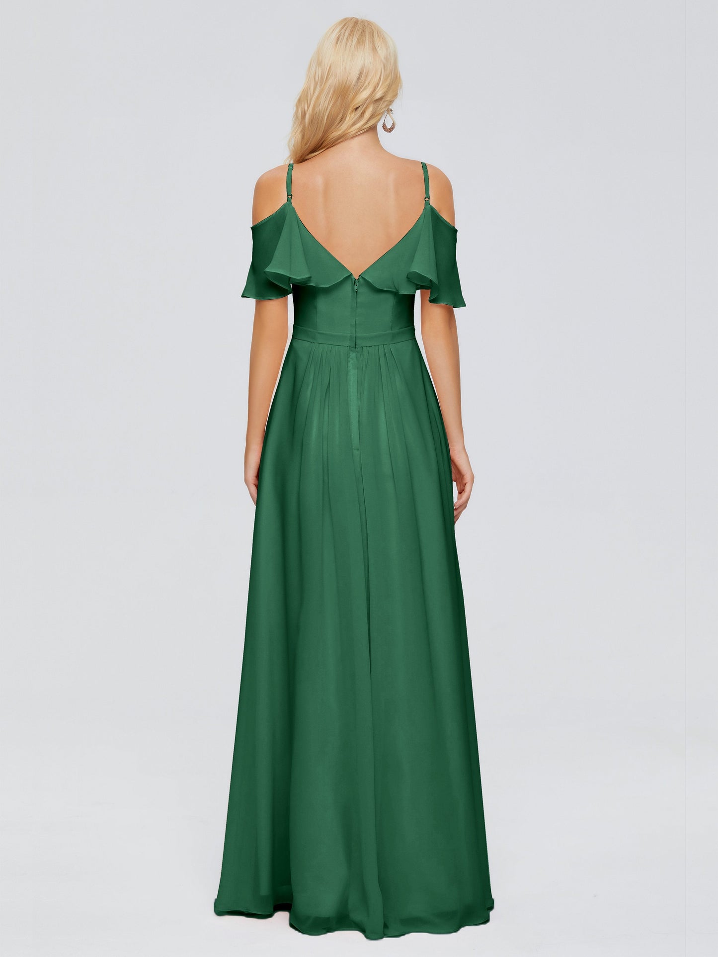 Katherine Spaghetti Straps Ruffles Chiffon Bridesmaid Dresses