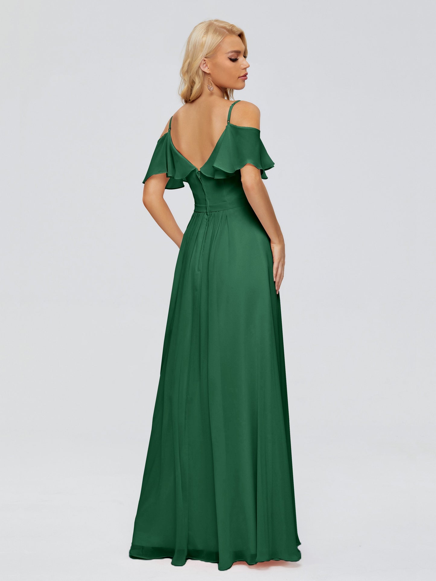 Katherine Spaghetti Straps Ruffles Chiffon Bridesmaid Dresses