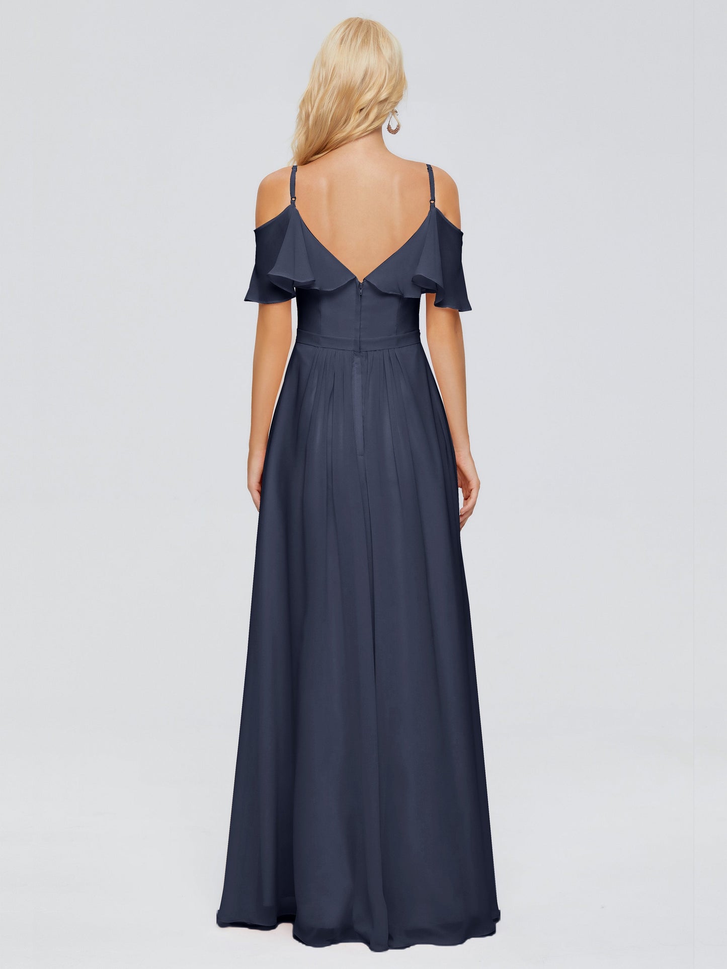 Katherine Spaghetti Straps Ruffles Chiffon Bridesmaid Dresses