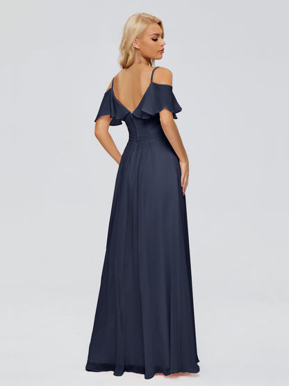 Katherine Spaghetti Straps Ruffles Chiffon Bridesmaid Dresses
