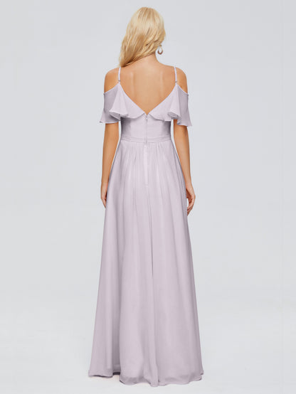 Katherine Spaghetti Straps Ruffles Chiffon Bridesmaid Dresses