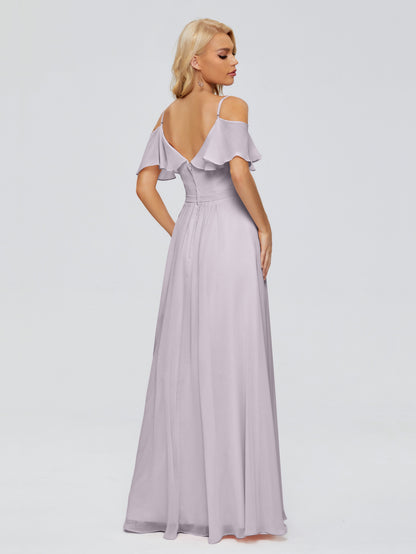 Katherine Spaghetti Straps Ruffles Chiffon Bridesmaid Dresses